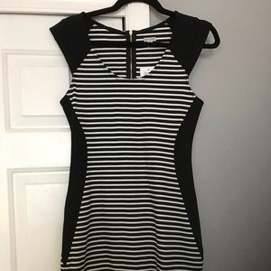Guess black and white stripped dress